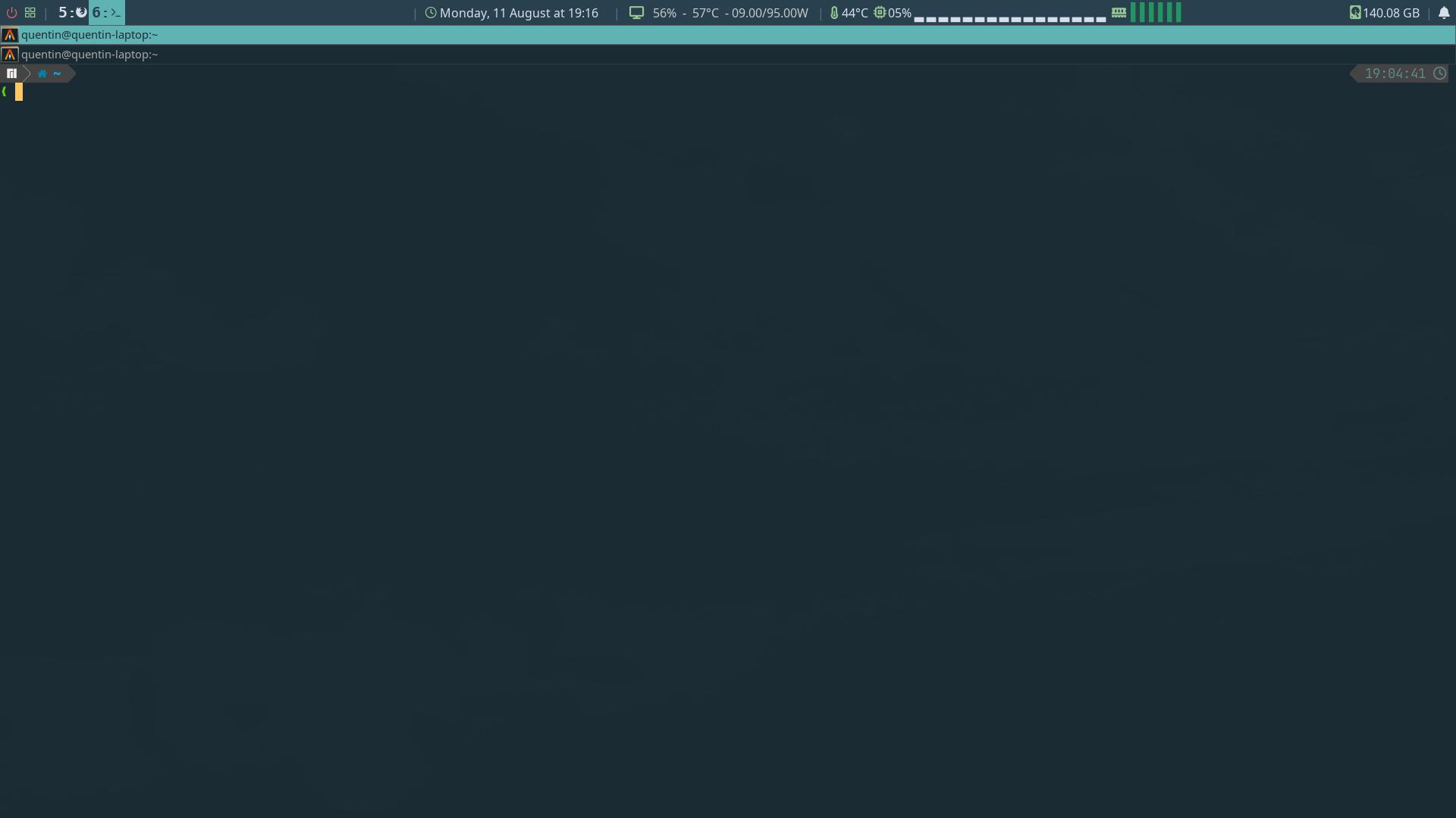 Combining stacked windows and workspaces